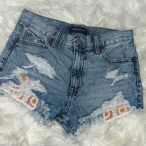 Aeropostale vintage high rise shorty jean shorts